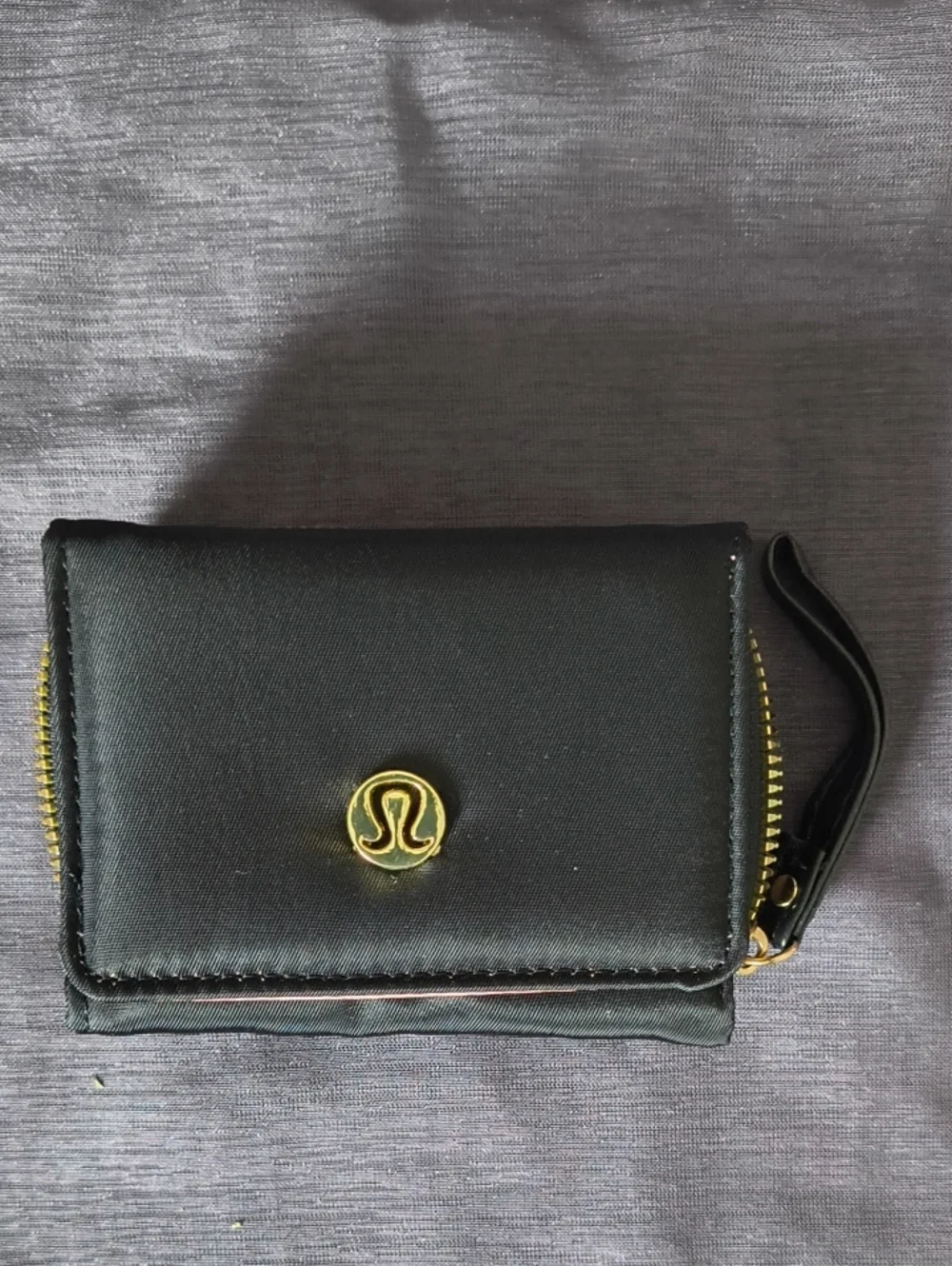 Lululemon Athletica Black Wallet with Gold Accents